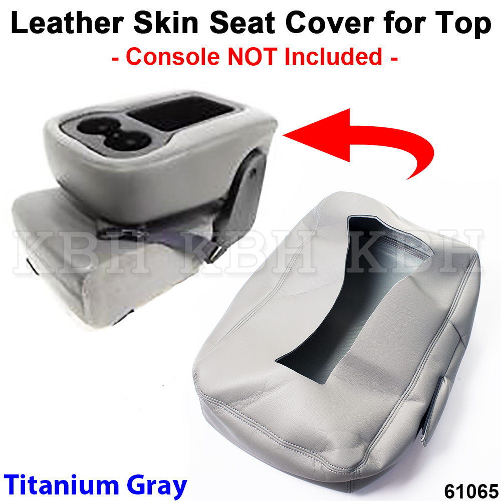 Leather Armrest Console Jump Seat Cover Top 07 13 Silverado Tahoe Sierra Gray Ebay
