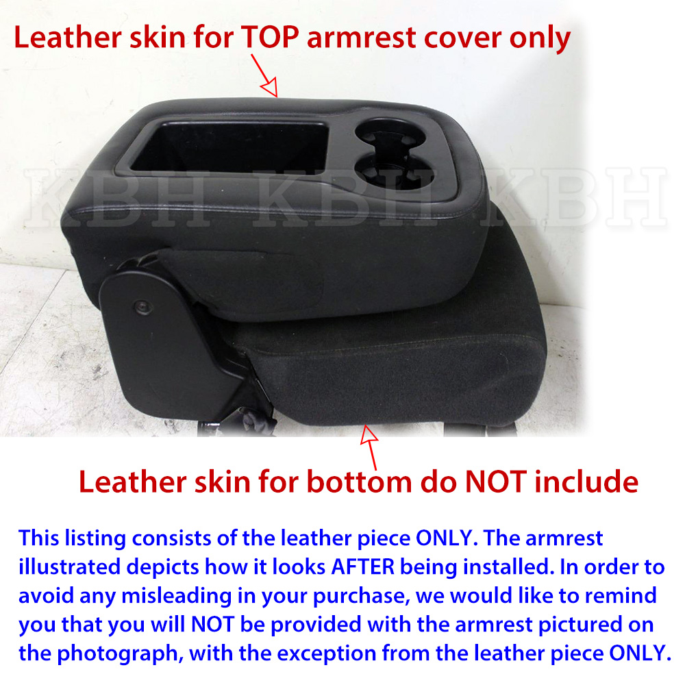 Leather Armrest Console Jump Seat Cover Top 07 13 Silverado Tahoe Sierra Black Ebay