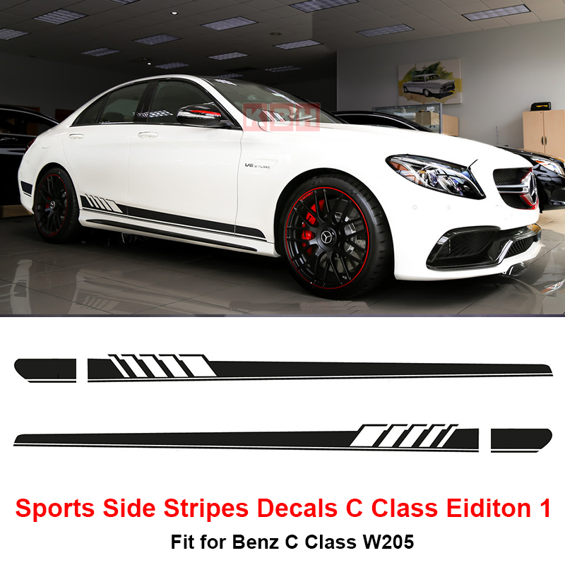 Edition 1 Side Stripes Decal Sticker - Mercedes Benz W205 C Class AMG ...