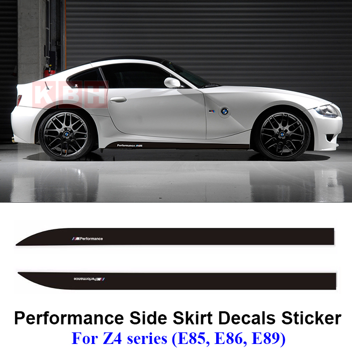 2pcs M Performance Side Skirt Sill Stripe Decals Sticker For Bmw Z4 E85 E86 E89 Ebay