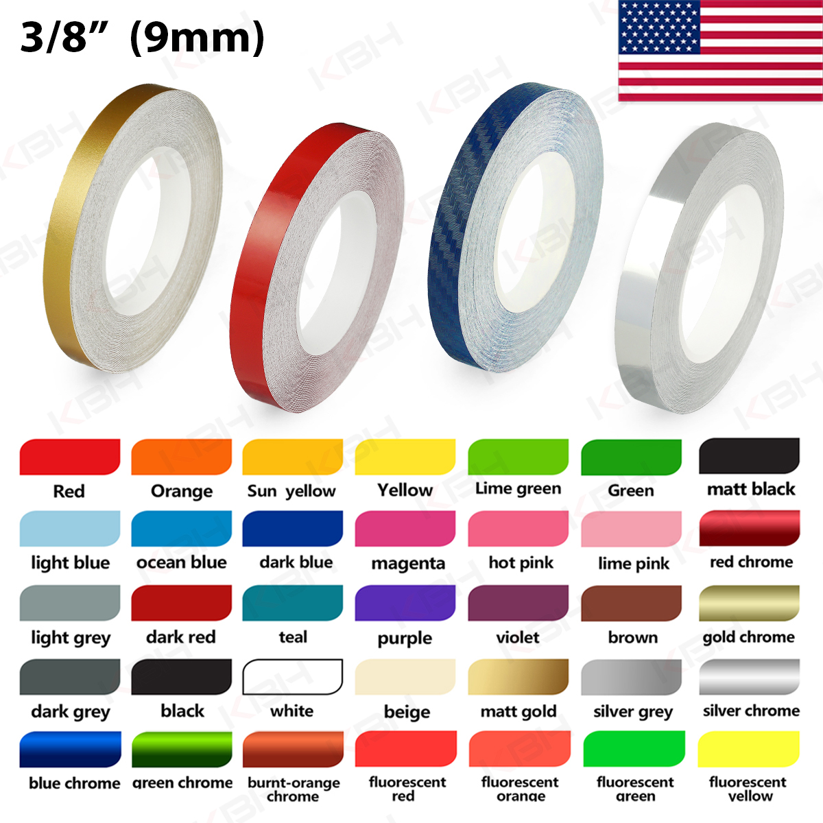 3/8 Roll Vinyl Pinstriping Pin Stripe Solid Line Car Tape Decal Stickers  9mm – Tacos Y Mas